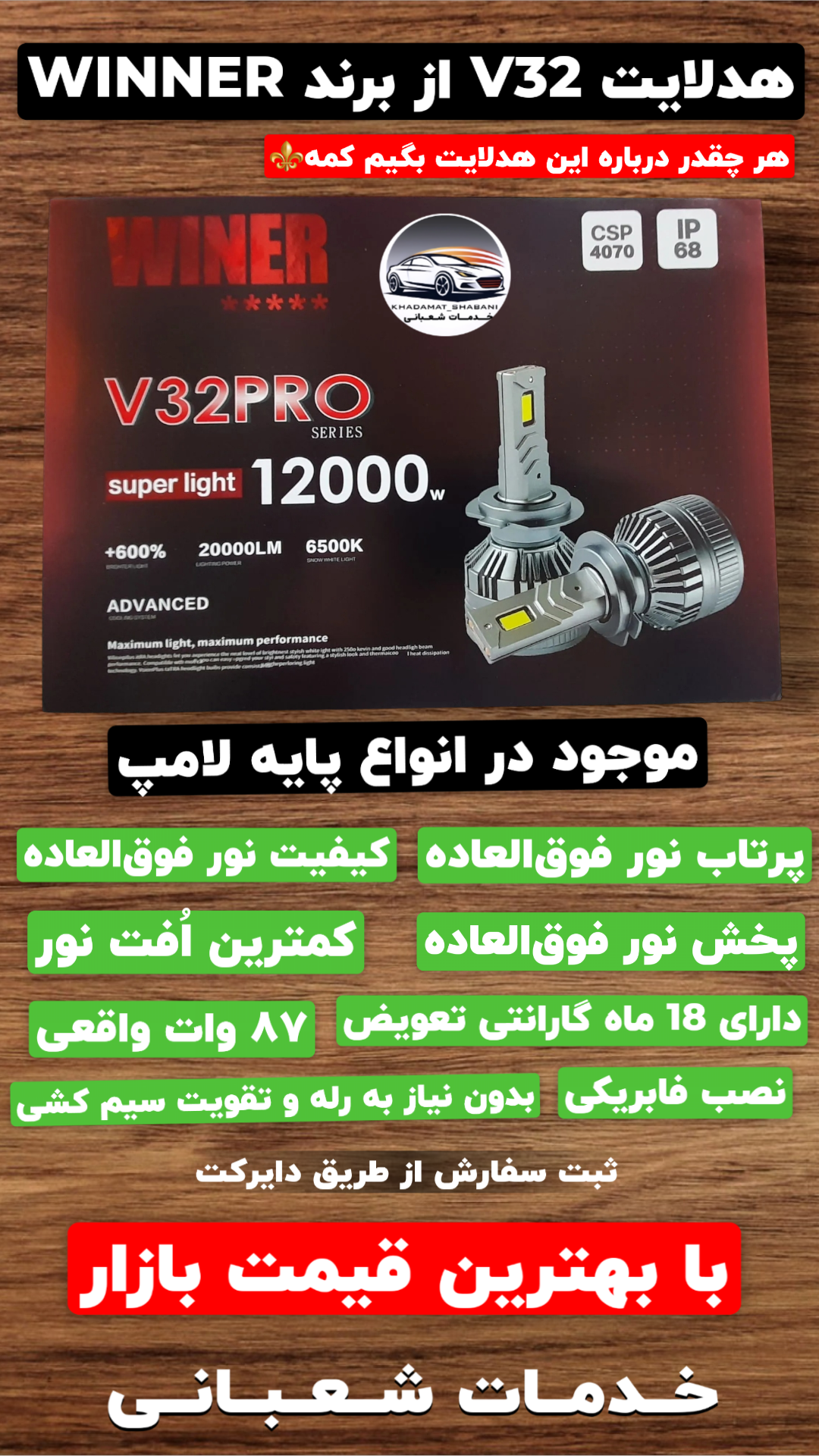 هدلایت V32 WINER