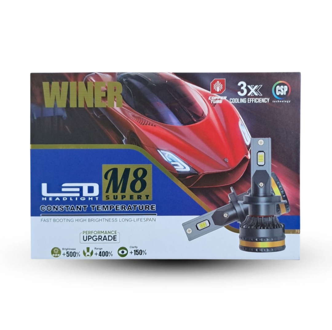 هدلایت M8 سفید از برند WINER وینر اورجینال بسته دو عددی
