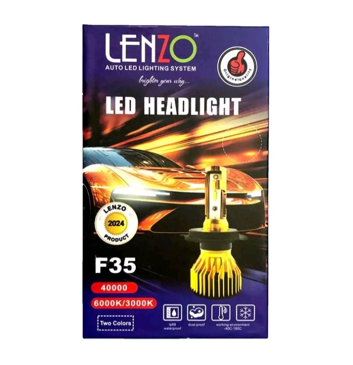 هدلایت F35 از برند Lenzo لنزو اورجینال بسته دو عددی
