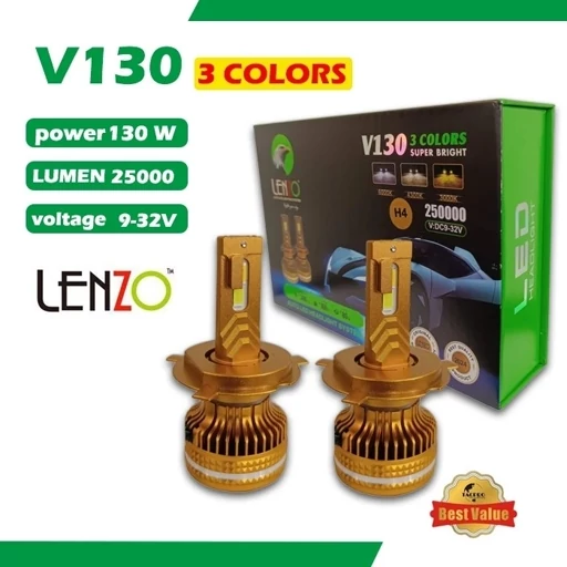 هدلایت V130 از برند Lenzo لنزو 250000 اورجینال بسته دو عددی
